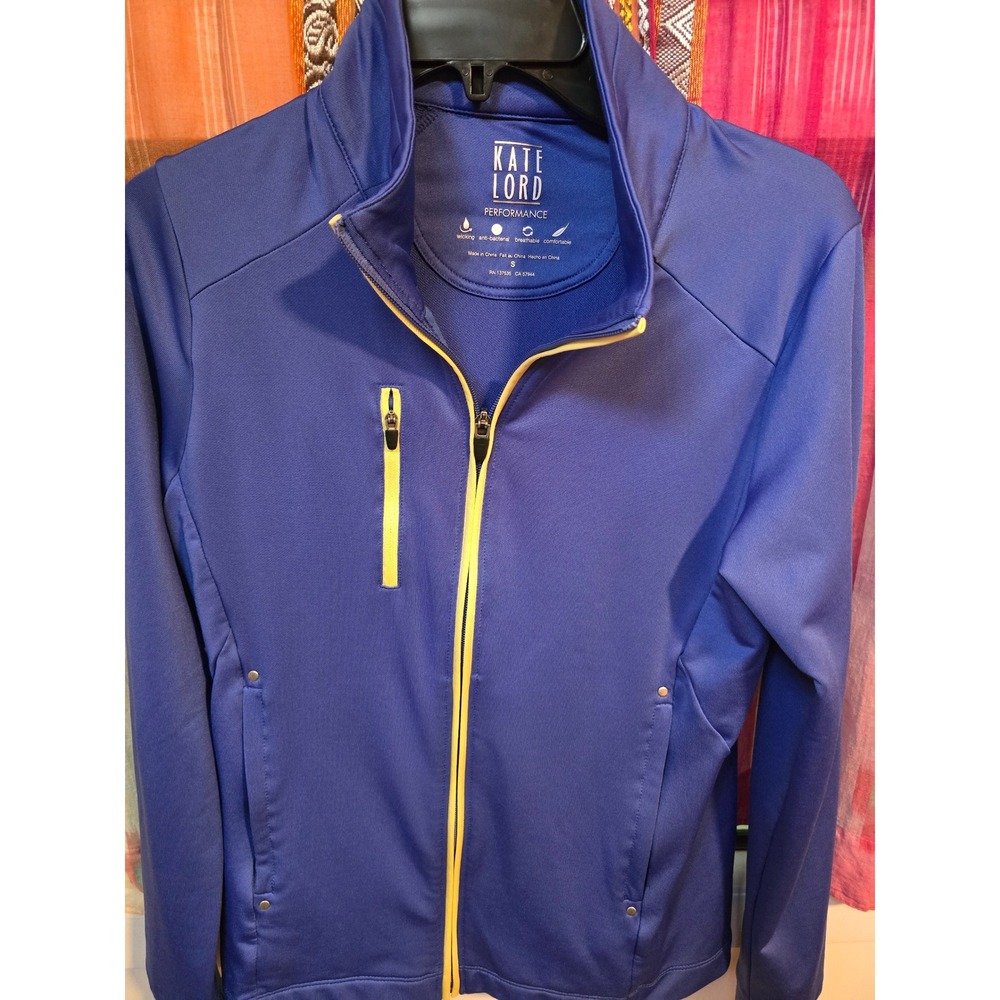 Kate Lord Performance Womens Small Blue Full Zip Jacket Golf Activewear